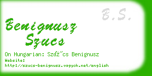 benignusz szucs business card
